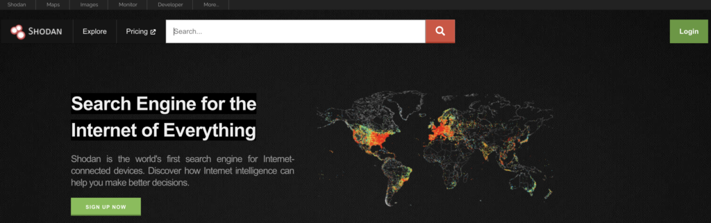 shodan webpage
